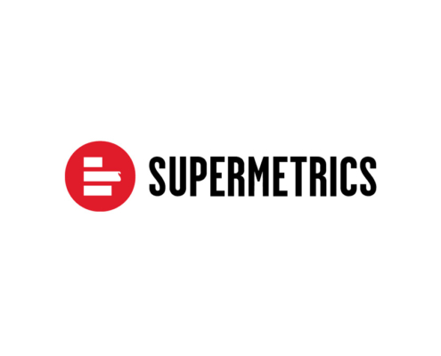 Supermetrics logo on white background.