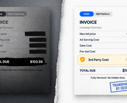 An image showing IQM's fee transparency vs. other platforms